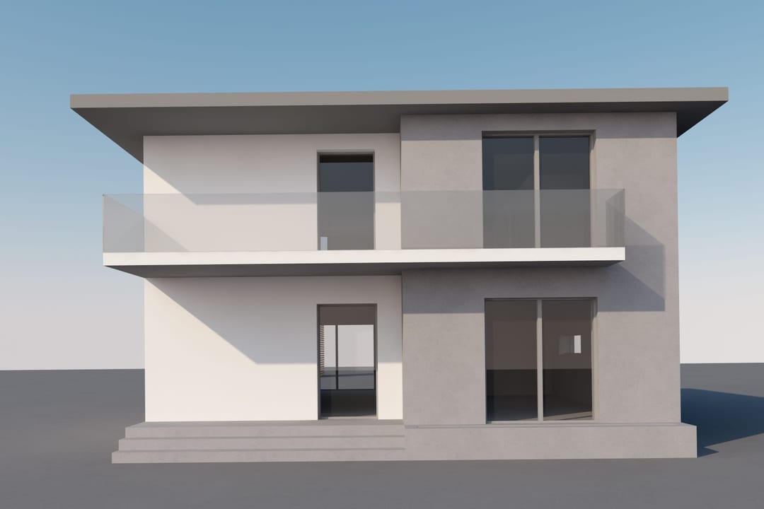 Casa Aeroport — compoziție spate cu deschideri ample