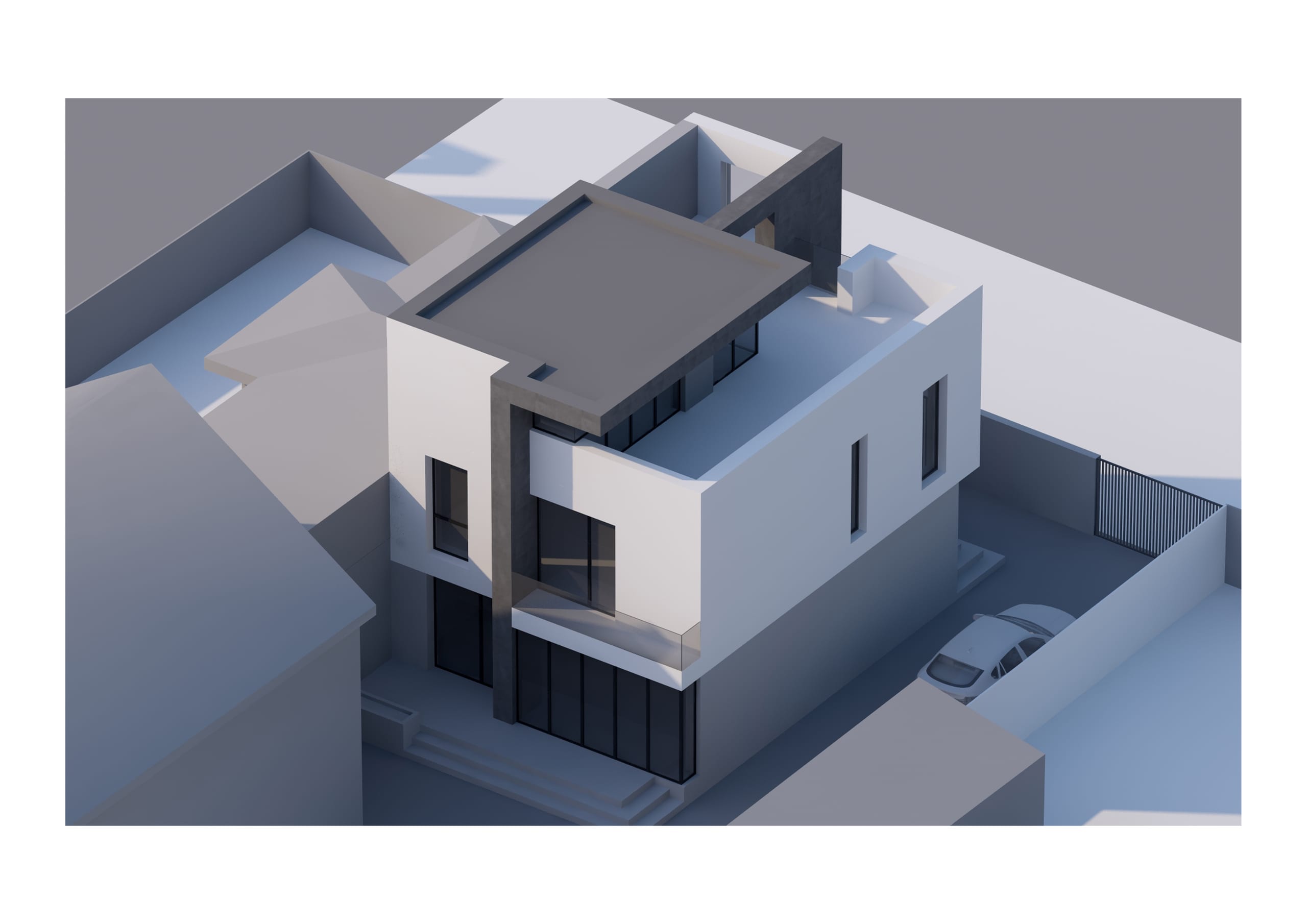 Casa Boccaccio — aeriană cu contextul urban