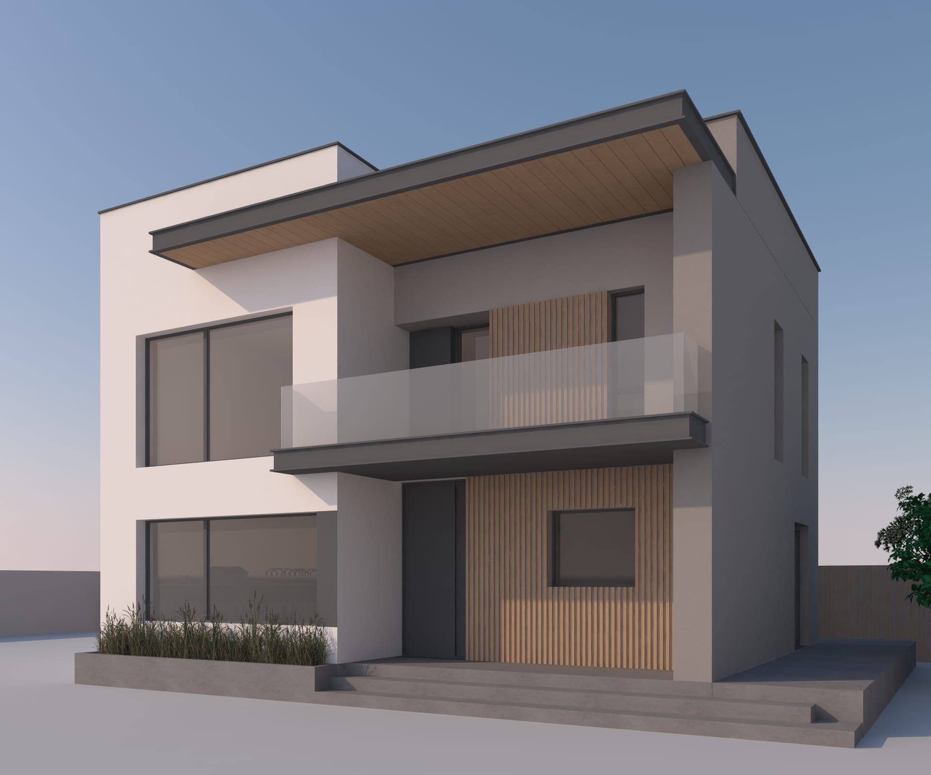 Casa Băluță — randare perspectivă oblică, volumetrie P+1